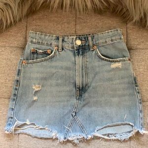 ZARA distressed denim skirt size XS